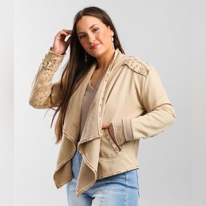 Miss Me Flyaway Jacket Size Small Light Tan Brown